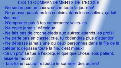 L3s 10 commandements de l'école 